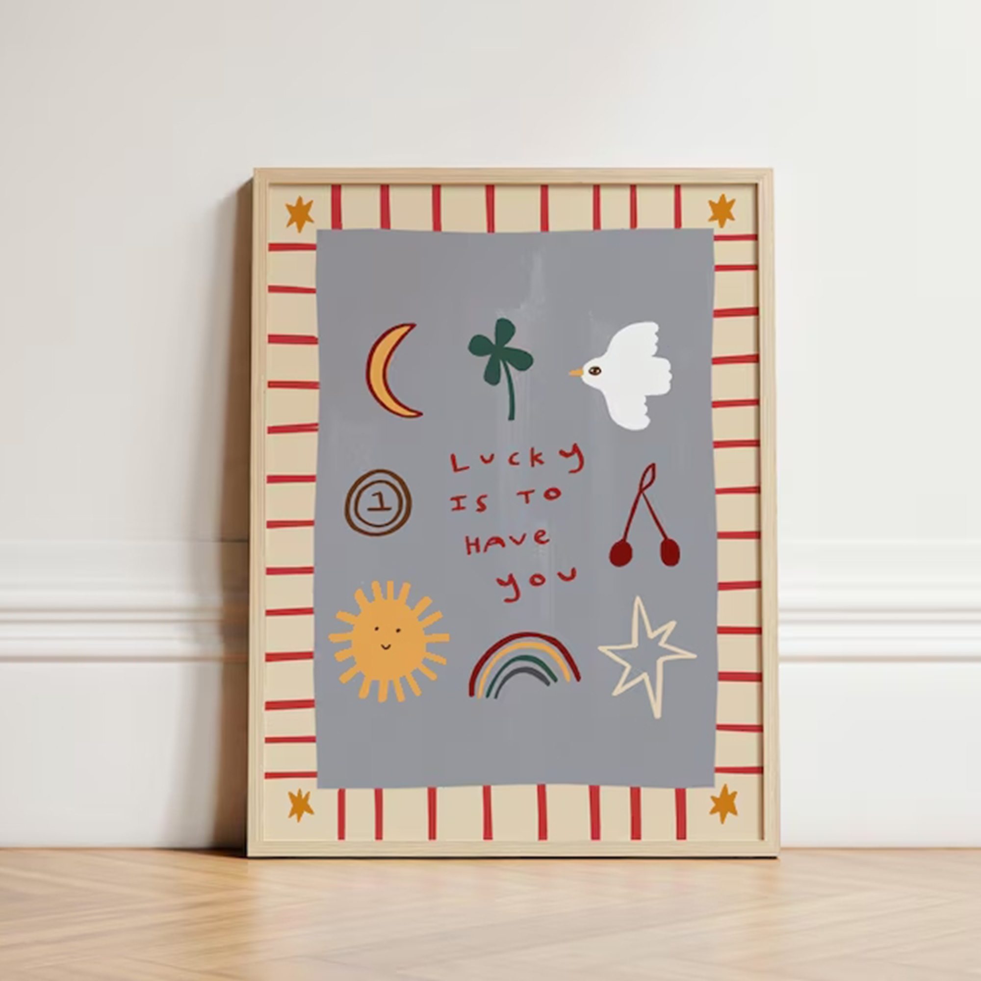 Cartoon Lucky To Have You Quot - Home Decor Quotes 评论和价格