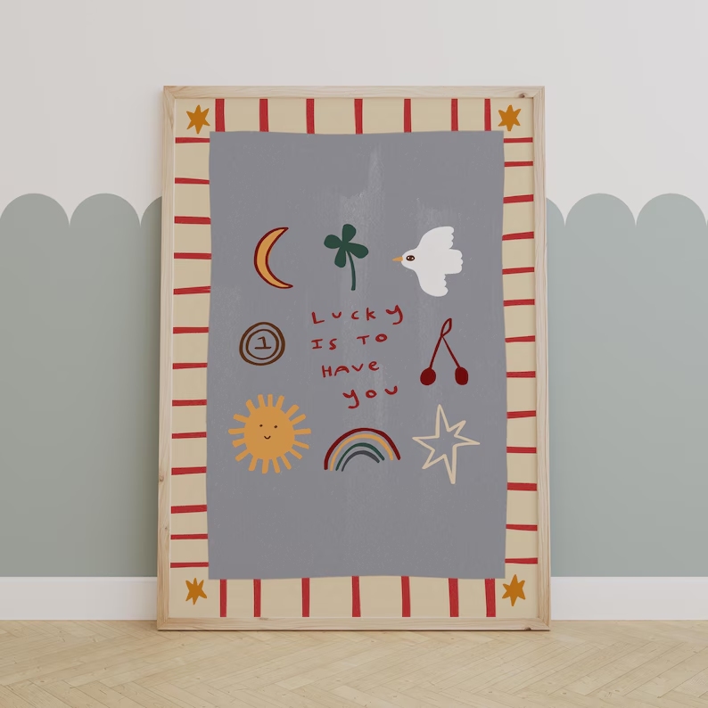 Cartoon Lucky To Have You Quot - Home Decor Quotes 评论和价格
