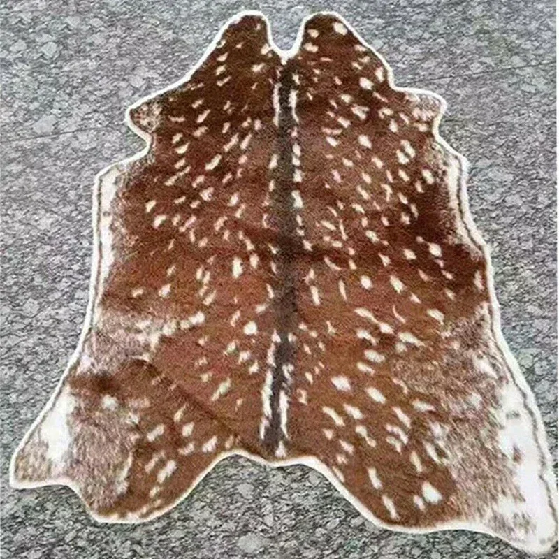 Faux Sika Deer Fur Rugs Imitat - Cowhide Rug Faux 评论和价格