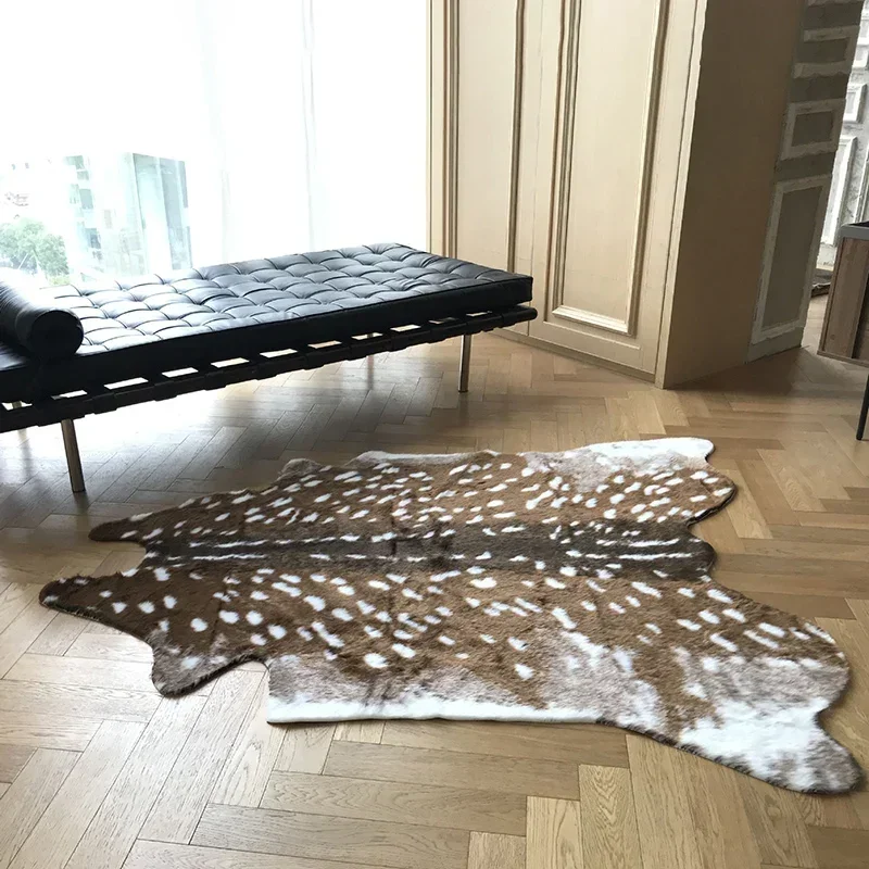 Faux Sika Deer Fur Rugs Imitat - Cowhide Rug Faux 评论和价格