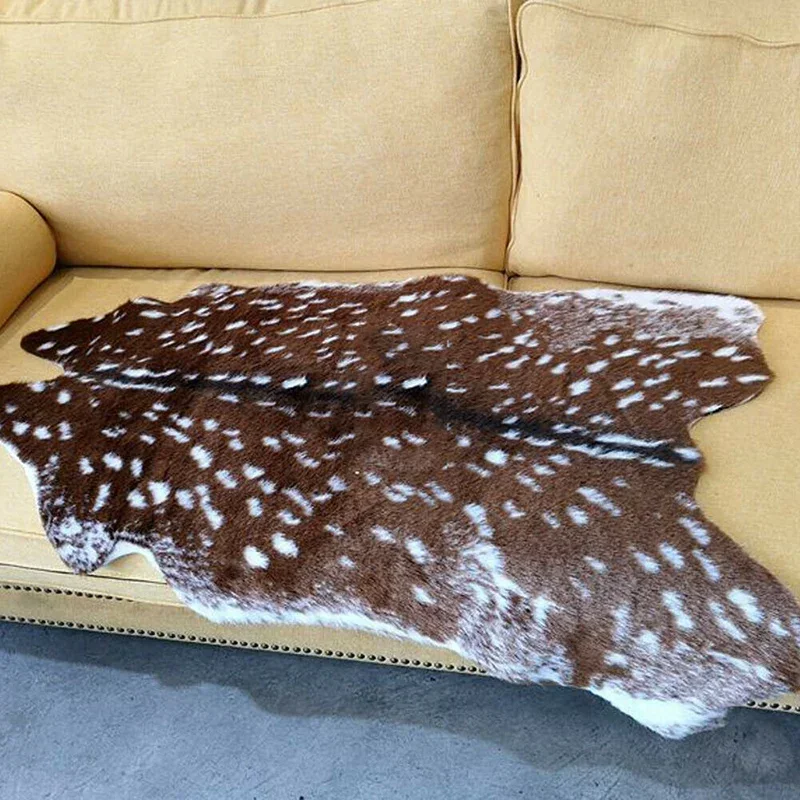 Faux Sika Deer Fur Rugs Imitat - Cowhide Rug Faux 评论和价格