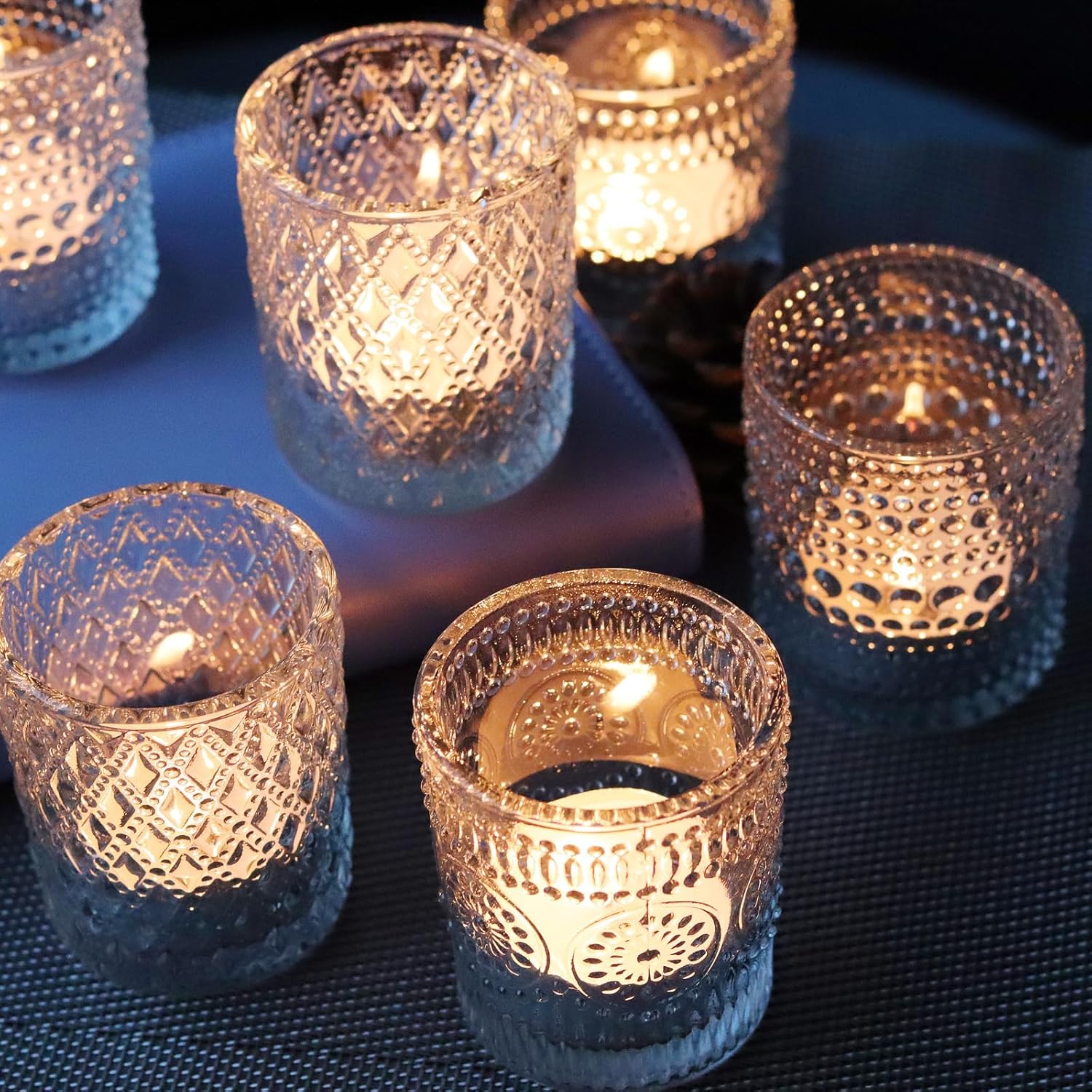 Clear Glass Votive Candle Hold - Home Decor Free Images 评论和价格