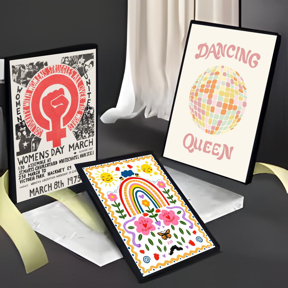 Frameless Abstract Feminist Co - Home Decor Quotes 评论和价格
