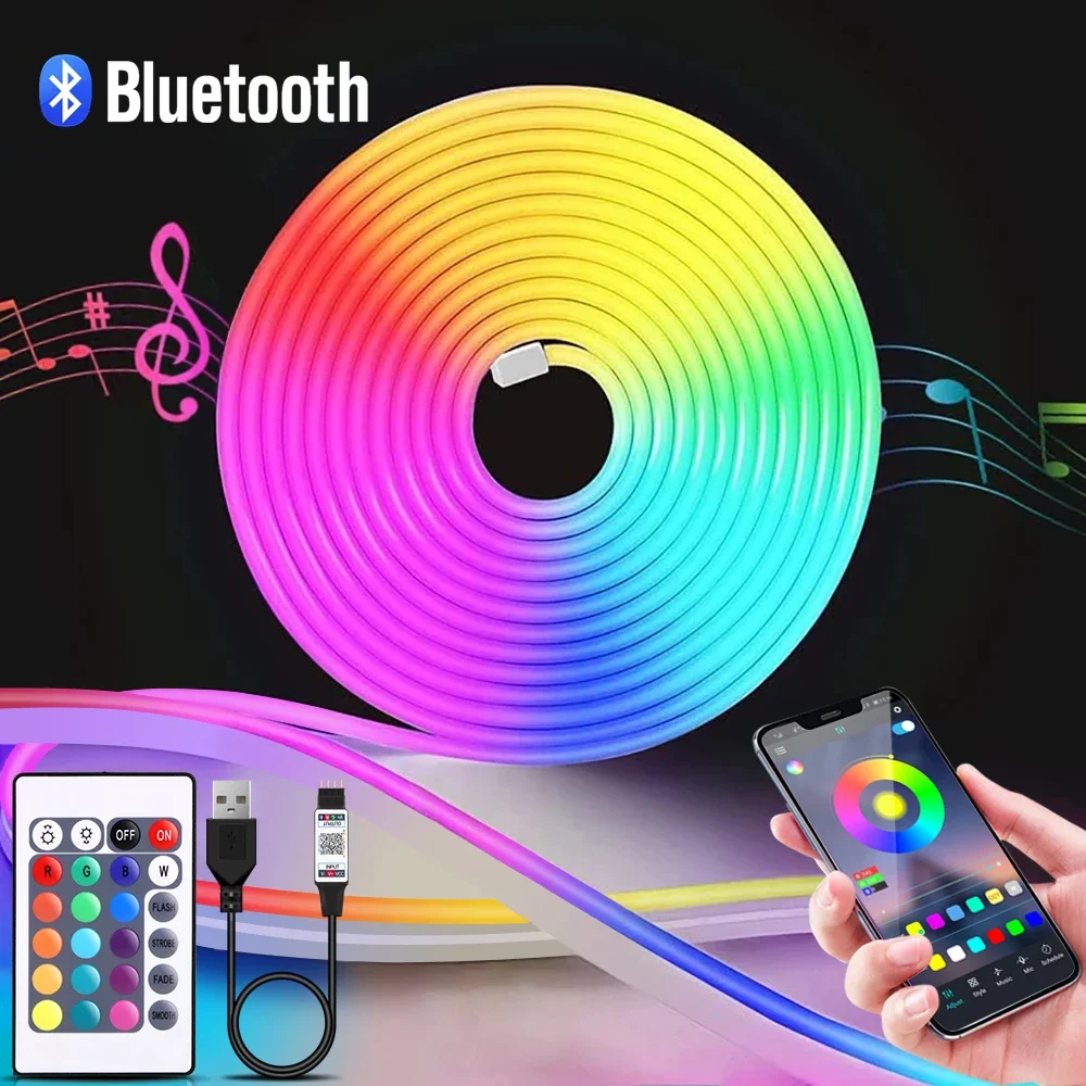 1-5m RGB LED Neon Strip Light  - Home Decor Light 评论和价格